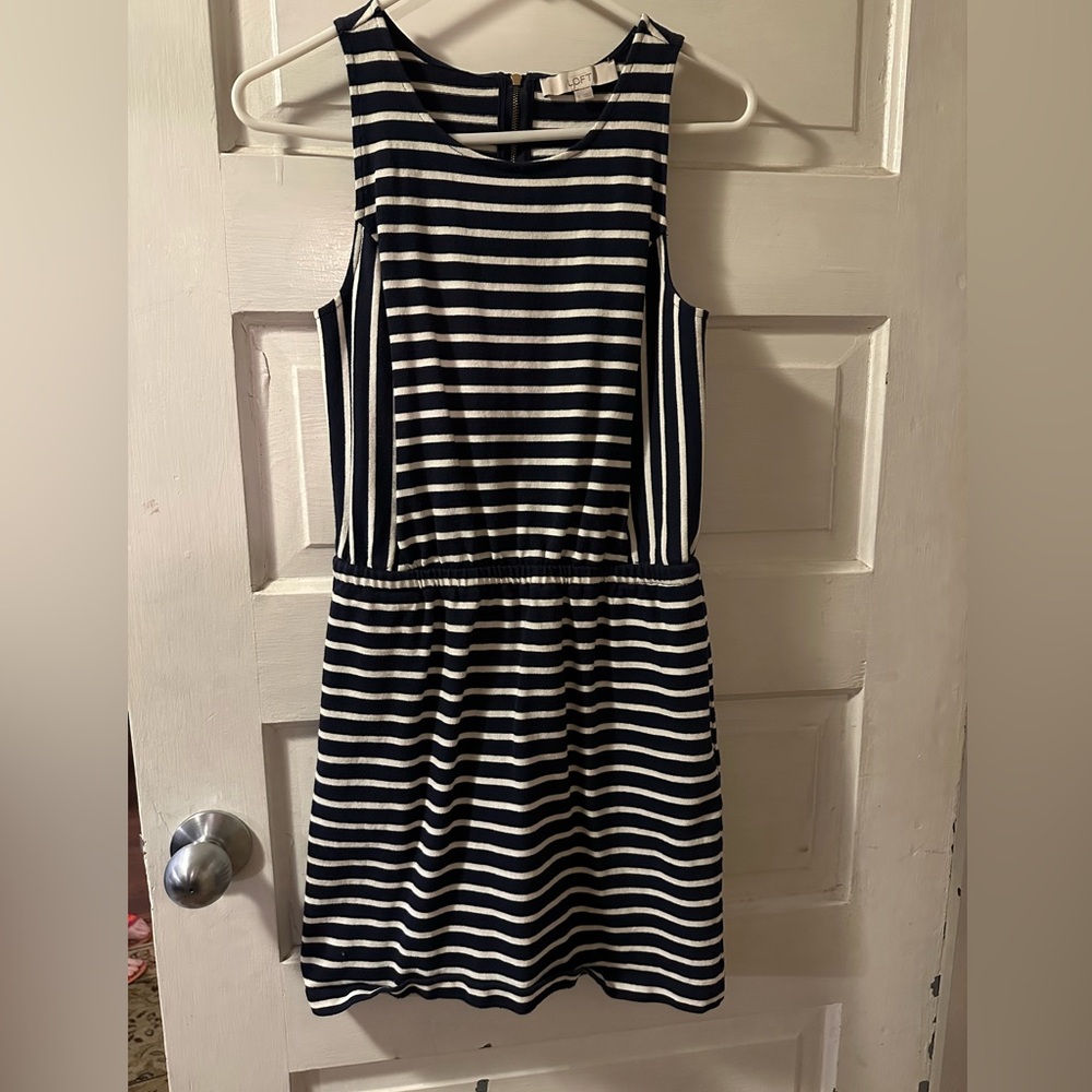 Blue and white the striped LOFT dress!